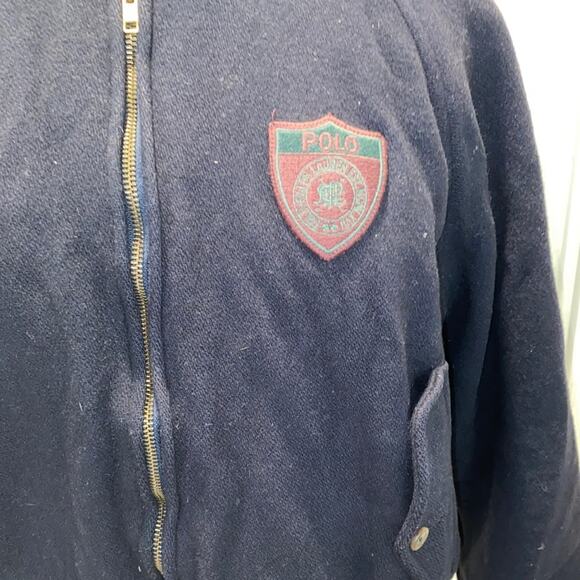 Polo Ralph Lauren Men’s Wool Varsity Bomber Jacket EUC Sz Lg Wool Cotton - Picture 2 of 11